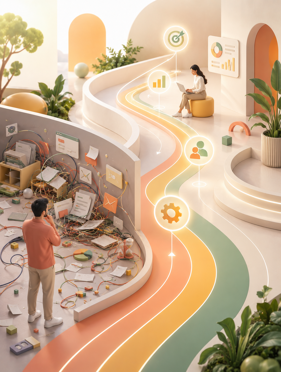 Teams redesigning business processes during a digital transformation programme