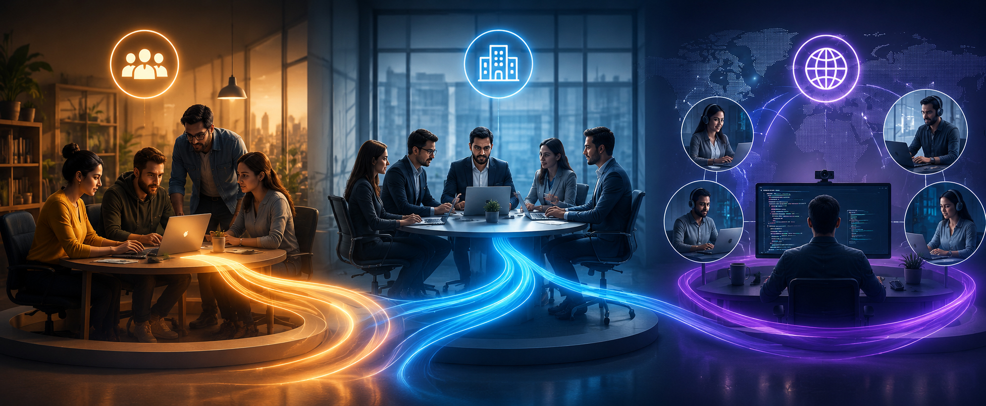 In-house, outsourced, and hybrid software development team models compared