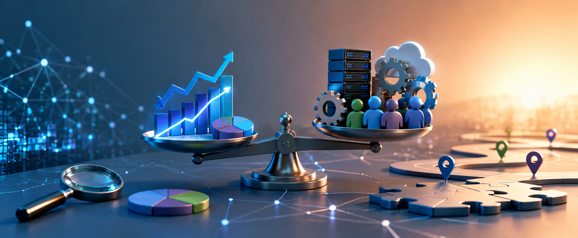 A framework weighing total cost of ownership against hard and soft business benefits to measure technology ROI
