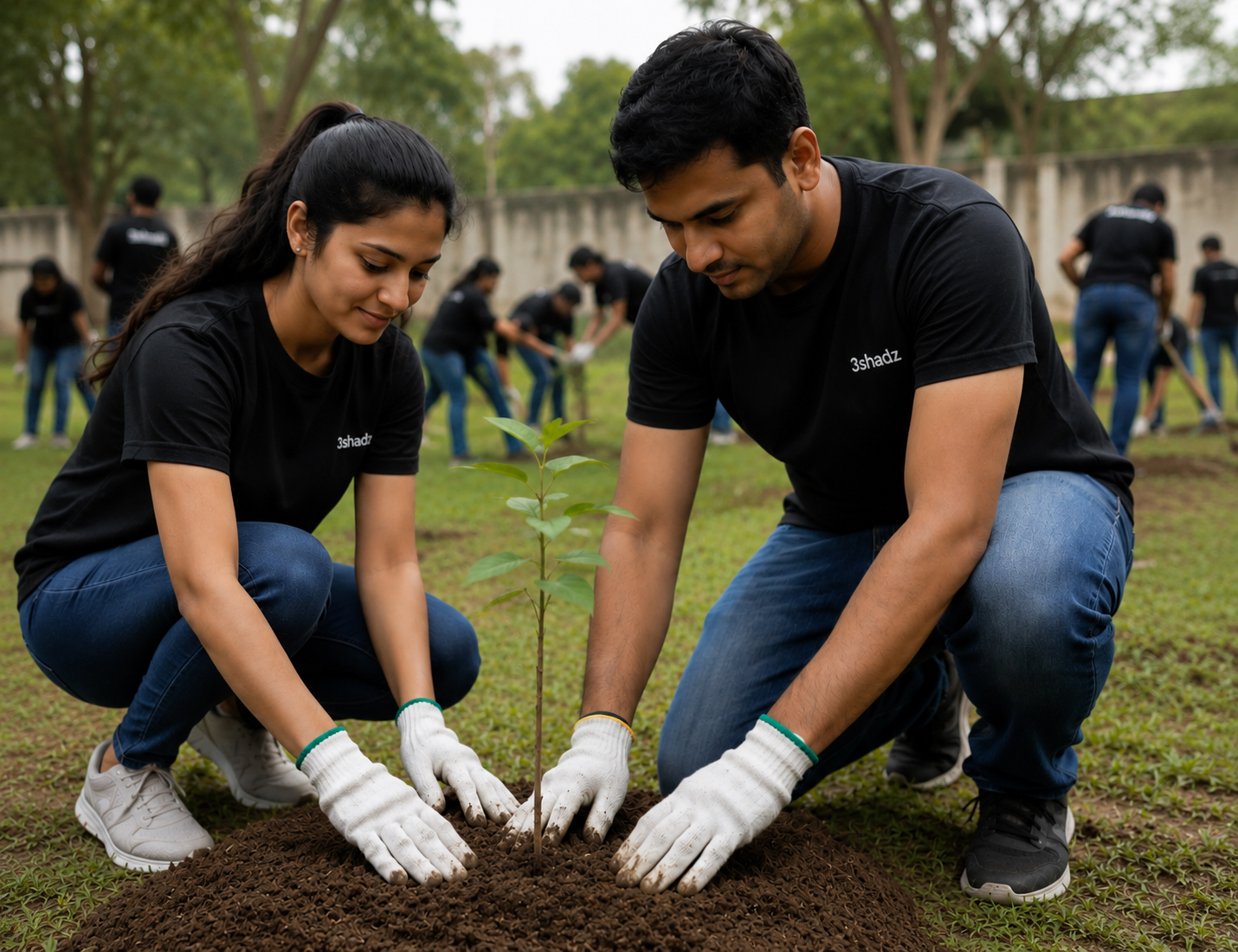 3Shadz volunteers planting a sapling