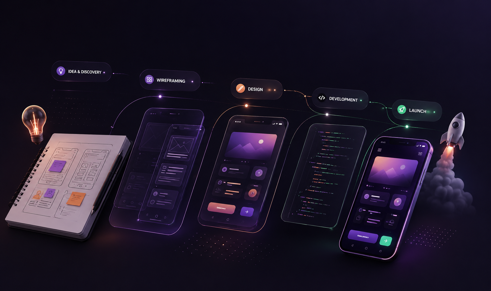 The 3Shadz product design journey from idea and discovery through wireframing, design, development, and launch