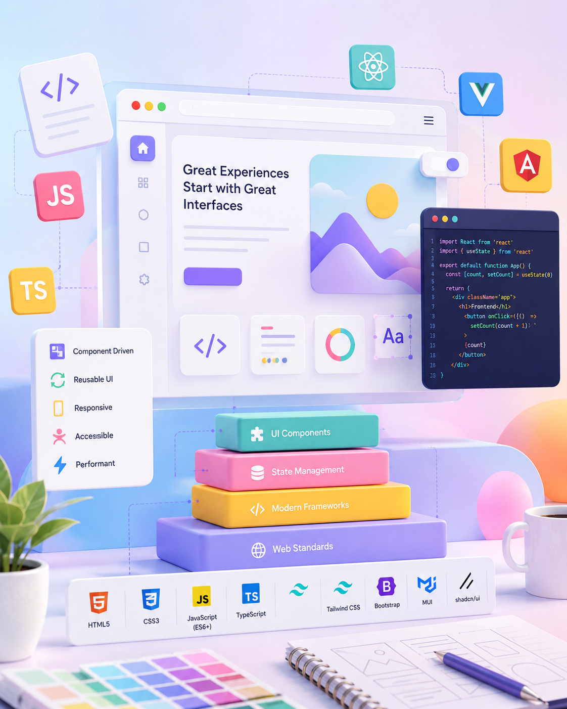 3Shadz frontend technology stack and interface engineering